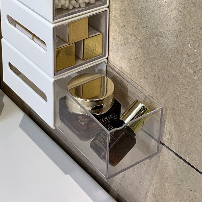 Wall-mounted Drawer Bathroom Cotton Puff Cotton Swab Storage Box