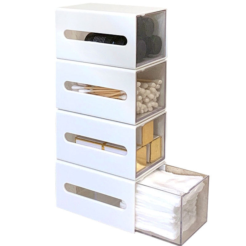 Wall-mounted Drawer Bathroom Cotton Puff Cotton Swab Storage Box