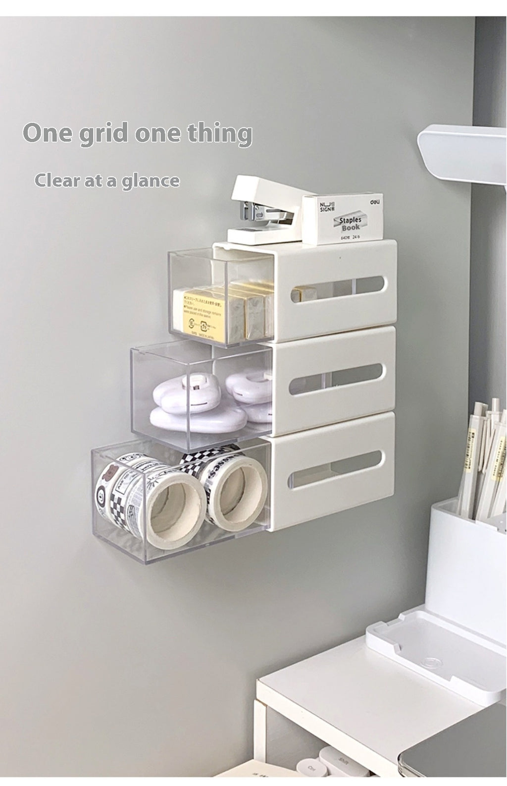 Wall-mounted Drawer Bathroom Cotton Puff Cotton Swab Storage Box
