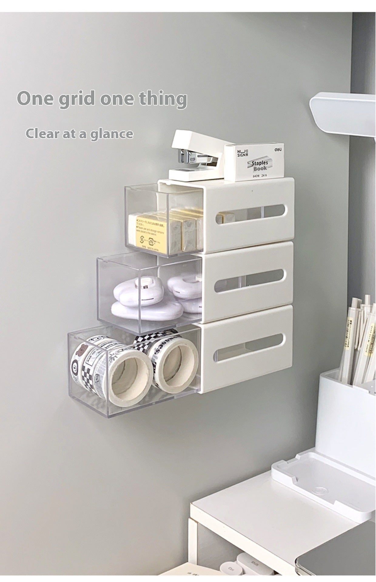 Wall-mounted Drawer Bathroom Cotton Puff Cotton Swab Storage Box