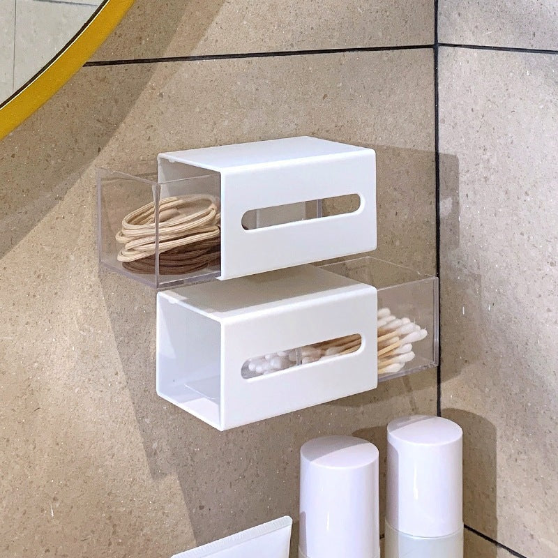 Wall-mounted Drawer Bathroom Cotton Puff Cotton Swab Storage Box