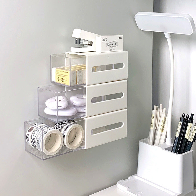 Wall-mounted Drawer Bathroom Cotton Puff Cotton Swab Storage Box